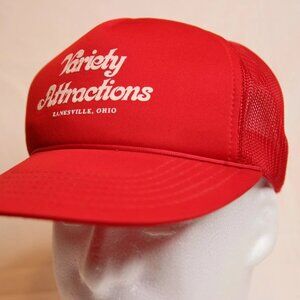 VTG Variety Attractions Talent Agency Trucker Hat Red Baseball Cap Snapback